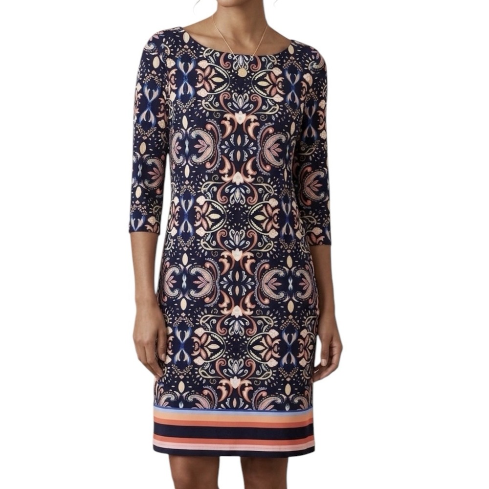 VINCE CAMUTO Shift Dress sz 10 Colorful Floral Paisley Business Casual Chic NWT